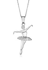 gorgeous ballet dancer silver baby necklace